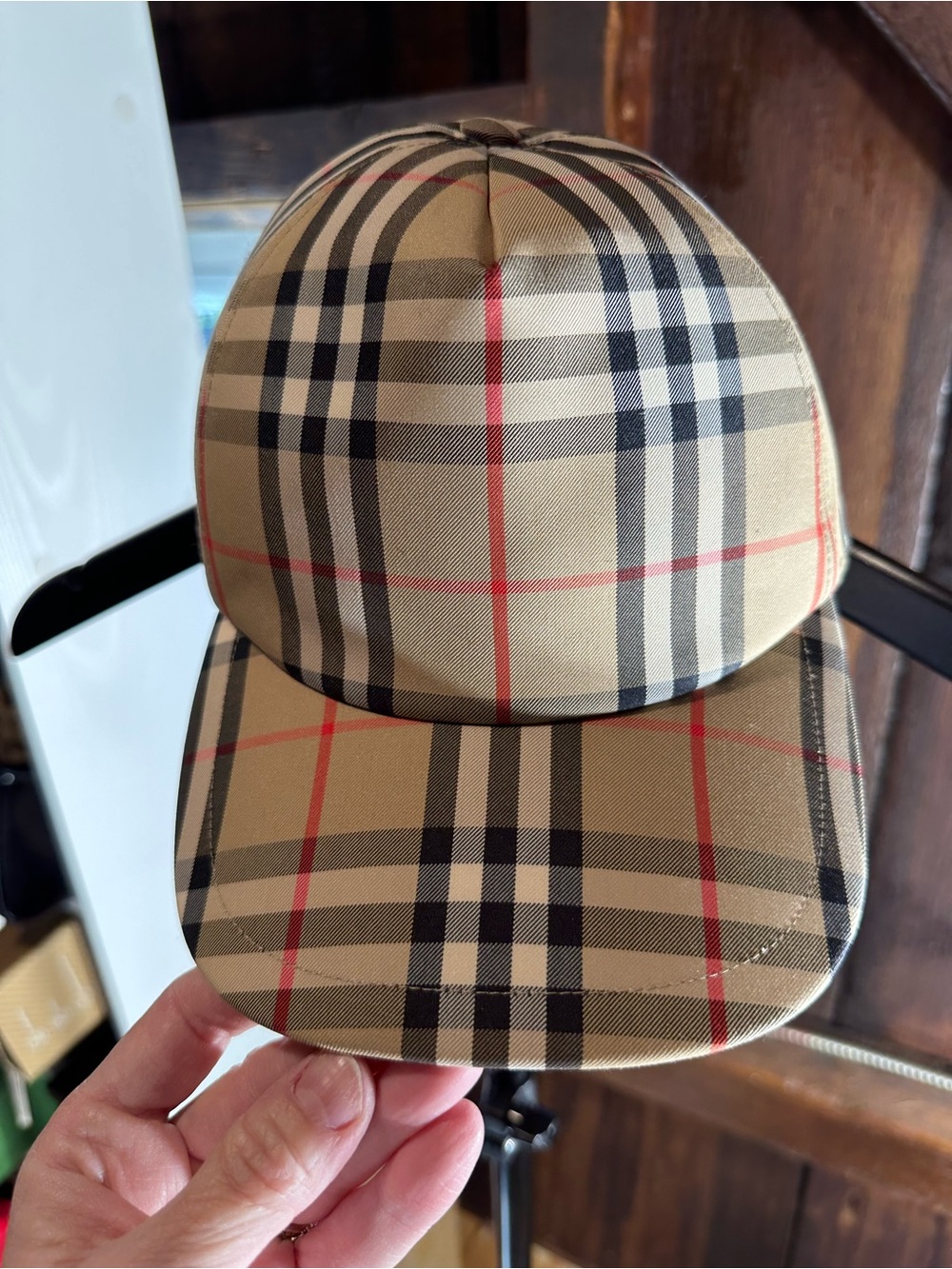Classic Burberry Check Baseball Cap - Beige Plaid L